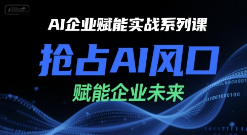 AI企业赋能实战系列课，抢占AI风口，赋能企业未来-润泽资源库