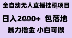 最新全自动抖音无人直播挂G项目,日入2k+ 包落地暴力撸金,小白可做【揭秘】-润泽资源库