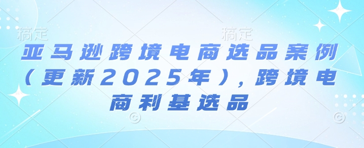 亚马逊跨境电商选品案例(更新2025年7月)，跨境电商利基选品-润泽资源库