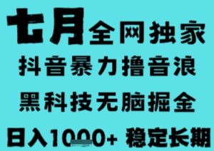 7月最新风口抖音无人直播撸音浪,长期稳定,非短期,全自动运行,低门槛无脑,日入1k+【揭秘】-润泽资源库