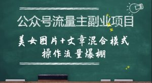 公众号流量主副业项目,美女图片+文章混合模式操作流量爆棚-润泽资源库