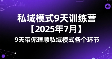 私域模式9天训练营【2025年7月】​9天带你理顺私域模式各个环节-润泽资源库