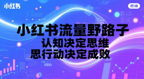 小红书流量野路子，认知决定思维，思维决定行动，行动决定成败-润泽资源库