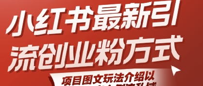 小红书最新引流创业粉方式，项目图文玩法介绍以及如何安全倒流私域-润泽资源库
