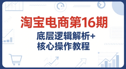 淘宝电商第16期，底层逻辑解析+核心操作教程，运营、推广提升能力的必学课程+配套资料-润泽资源库