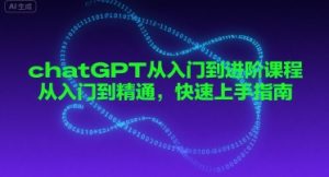 chatGPT从入门到进阶课程，从入门到精通，快速上手指南-润泽资源库