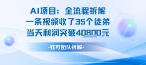 AI收徒变现闭环：一条视频收35人，日入1k+(附完整SOP)-润泽资源库