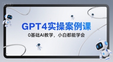 GPT4实操案例课，0基础AI教学，小白都能学会-润泽资源库