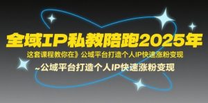 全域IP私教陪跑2025年,这套课程教你在公域平台打造个人IP快速涨粉变现-润泽资源库