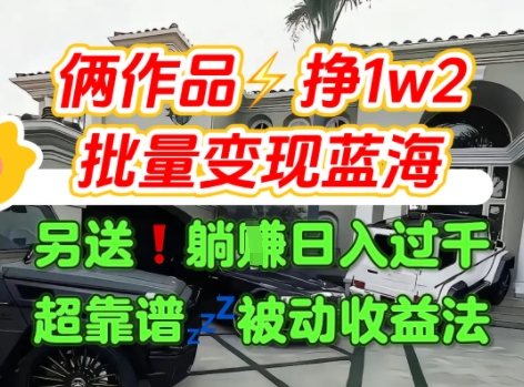 只靠2个作品点赞数量就挣1.2W，不导私域也能变现了【支持矩阵】汽水音乐门种草项目-润泽资源库