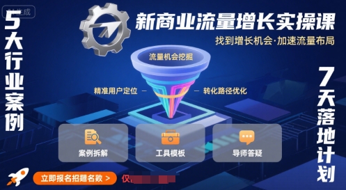 新商业流量增长实操课，找到增长机会，加速流量布局-润泽资源库