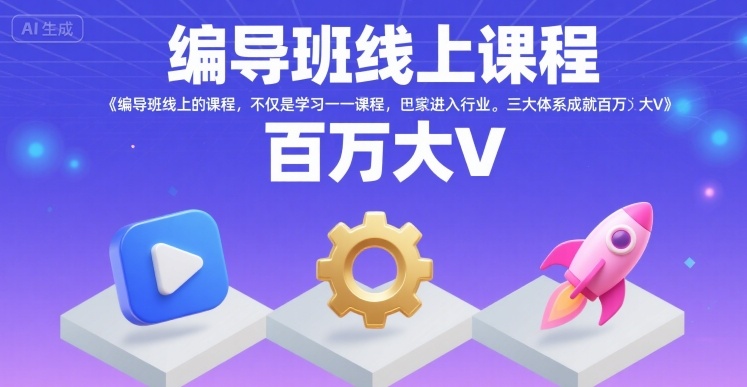 编导班线上课程，不仅是学习一门课程，更是进入一个行业，三大体系成就百万大V-润泽资源库