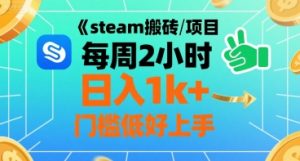 steam搬砖项目每周2小时日入1k+收益核心玩法，手把手教你，门槛低好上手-润泽资源库