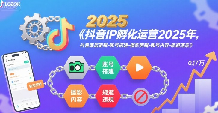 抖音IP孵化运营2025年，抖音底层逻辑-账号搭建-摄影剪辑-账号内容-规避违规-润泽资源库