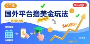 国外平台撸美金玩法，操作简单，0门槛，当月搞了6k+，保姆级教程【揭秘】-润泽资源库