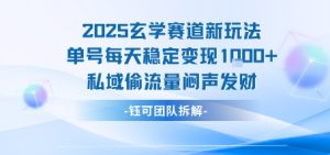 2025玄学赛道新玩法单号每天稳定变现1k+私域偷流量闷声发财-润泽资源库