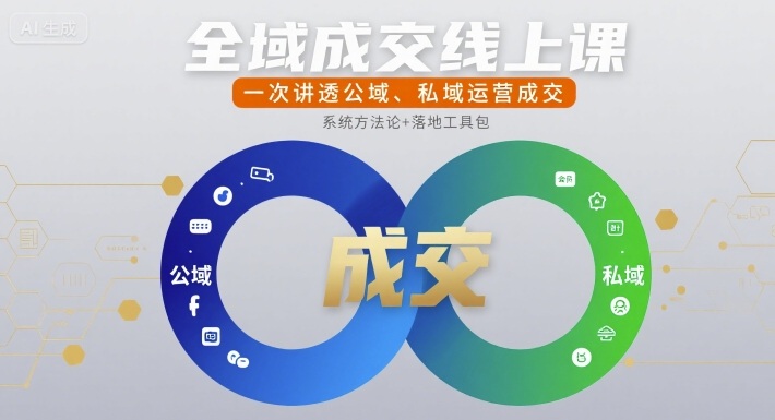 全域成交线上课，一次讲透公域、私域运营成交-润泽资源库