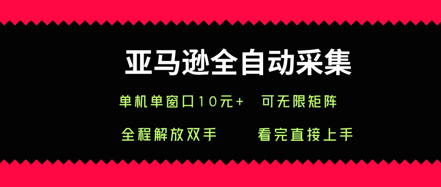 亚马逊全自动采集，单机单窗口一天10+，可无限矩阵去做【揭秘】-润泽资源库