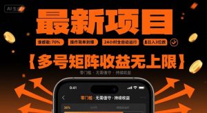 最新挂G项目：谁都能做，操作简单到爆，24 小时全自动运行，日入3位数，多号矩阵收益无上限【揭秘】-润泽资源库
