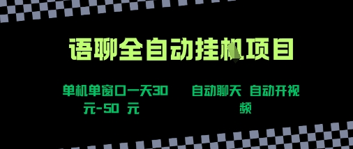 语聊自动视频自动聊天项目全新玩法，单机单窗口一天30-50+，新手看完直接上手【揭秘】-润泽资源库