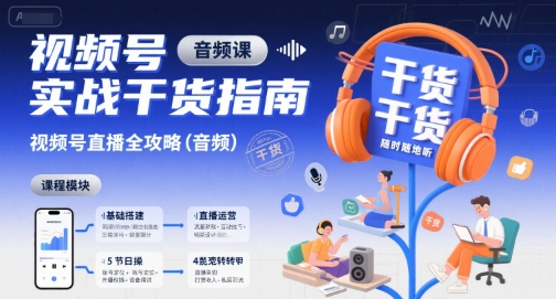 视频号实战干货指南，视频号直播全攻略（音频）-润泽资源库