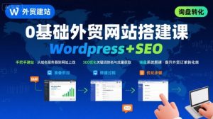 WordPress外贸建站+SEO优化课程,手把手教你从0到1搭建可获得询盘的外贸网站-润泽资源库