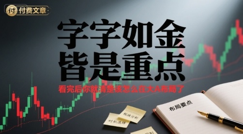 付费文章：字字如金 皆是重点， 看完后 你就清楚该怎么在大A布局了-润泽资源库