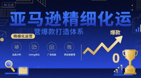 亚马逊精细化运营爆款打造体系，视频课+全套资料文档-润泽资源库