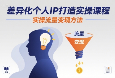 差异化个人IP打造实操课程，实操流量变现方法-润泽资源库