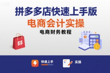 拼多多店快速上手版电商会计实操-电商财务教程-润泽资源库