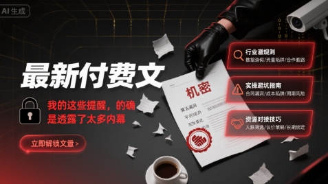 最新付费文：我的这些提醒，的确是透露了太多内幕-润泽资源库