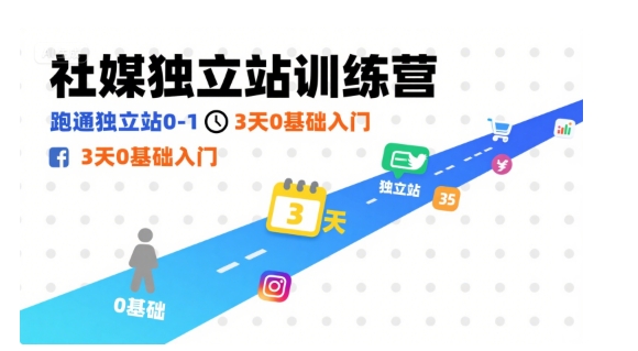 社媒独立站训练营，跑通独立站0-1，3天0基础入门-润泽资源库