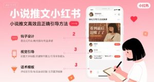 小说推文小红书高转化引导方法实操课，小说推文高效且正确引导方法-润泽资源库