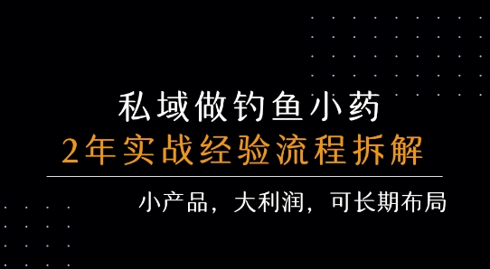 私域做钓鱼小药 每单利润3张+ 详细流程拆解-润泽资源库