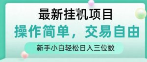 最新挂G项目，操作简单，交易自由，人人可上手，新手小白轻松日入三位数【揭秘】-润泽资源库