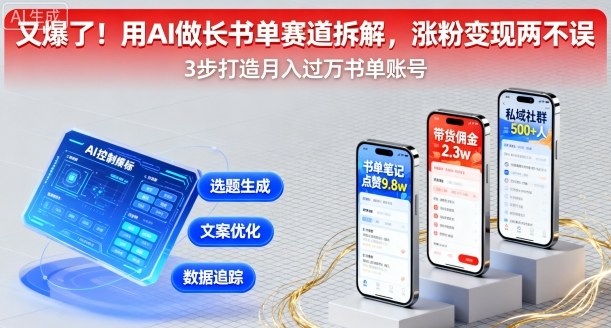 又爆了！用AI做长书单赛道拆解，涨粉变现两不误-润泽资源库