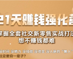 21天赚钱强化营,掌握全套社交新零售实战打法,赚回N倍学员-润泽资源库