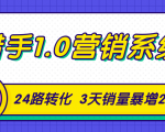 猎手1.0营销系统,从0到1,营销实战课,24路转化秘诀3天销量暴增20倍-润泽资源库