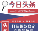 今日头条引流技术4.0，微头条实战细节，微头条引流核心技巧分析，快速发布引流玩法-润泽资源库