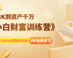 《小白财富训练营》月入3K到资产千万,这是套100%的理财系统(11节课)-润泽资源库