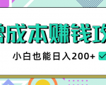 2020年零成本赚钱攻略,小白也能日入200+【视频教程】-润泽资源库