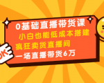0基础直播带货课:小白也能低成本搭建疯狂卖货直播间:1场直播带货6万-润泽资源库
