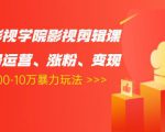 卡牌影视学院影视剪辑课:影视号运营、涨粉、变现、月入5000-10万暴力玩法-润泽资源库