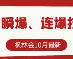 枫林会10月最新抖音瞬爆、连爆技术,主播直播坐等日收入10W+-润泽资源库