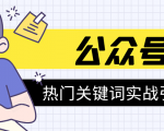 《公众号热门关键词实战引流特训营》5天涨5千精准粉，单独广点通每天赚百元-润泽资源库