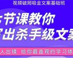 张根视频破局吸金文案班：节节课教你写出杀手级文案(附67页文案训练手册)-润泽资源库
