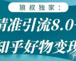 狼叔知乎精准引流8.0,知乎好物变现技术,轻松月赚3W+-润泽资源库