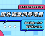 新手零成本零门槛可操作的国外调查问券项目,每天一小时轻松收入200+-润泽资源库