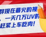 淘宝店群现在最火的视频玩法，一天几万UV的玩法，赶紧上车吃肉-润泽资源库