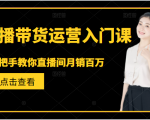 直播带货运营入门课,手把手教你直播间月销百万-润泽资源库